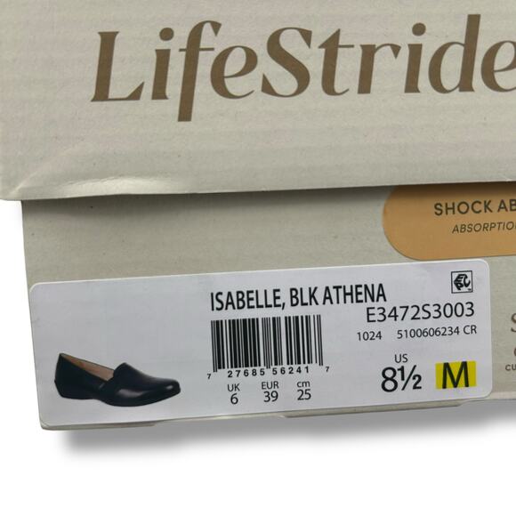 NEW Life Stride Black Loafers Size 8.5 Slip On Leather Flats Comfort Walking NWT - Picture 12 of 12